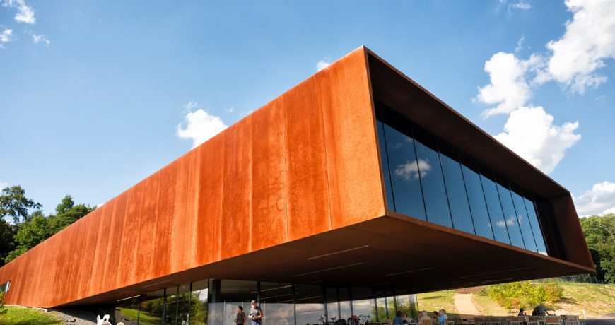 The museum and research center of the Celtic culture. The museum was opened in 2011 by the Hessen office of built heritage conservation ( Landesamt fȕr Denkmalpflege Hessen). It is located at the important place of discovery of a Celtic settlement aged about 5 thousend B.C. In the front of the building you see visitors watching and enjoing at the location.